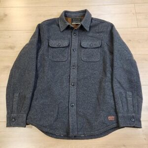 JACHS New York Jacket Mens Small Gray Herringbone Faux Fur Lined Tweed Workwear